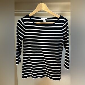 GUC Forever 21 3/4 Sleeve Striped Boat Neck Shirt